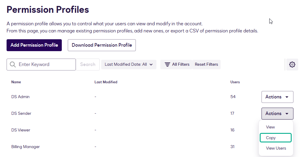 Ds Profile. Basic Configure a DS Sender Profile for Workflow Builder Preparer Permissions