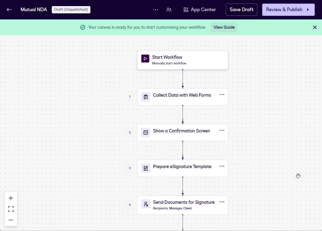 Create a Workflow from a Web Form