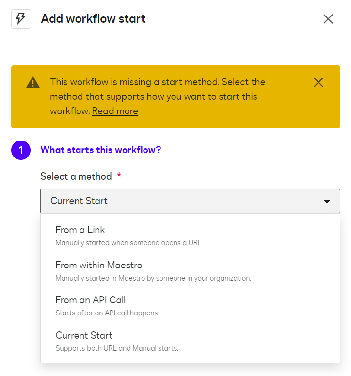 Update an Existing Workflow to Use a Start Method