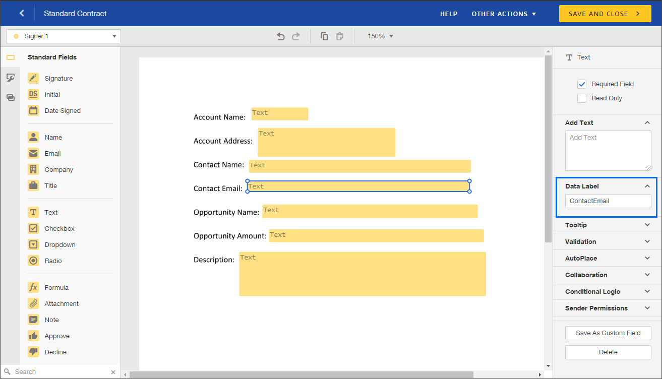 Merge Data Fields from Microsoft Dynamics to a Docusign Template