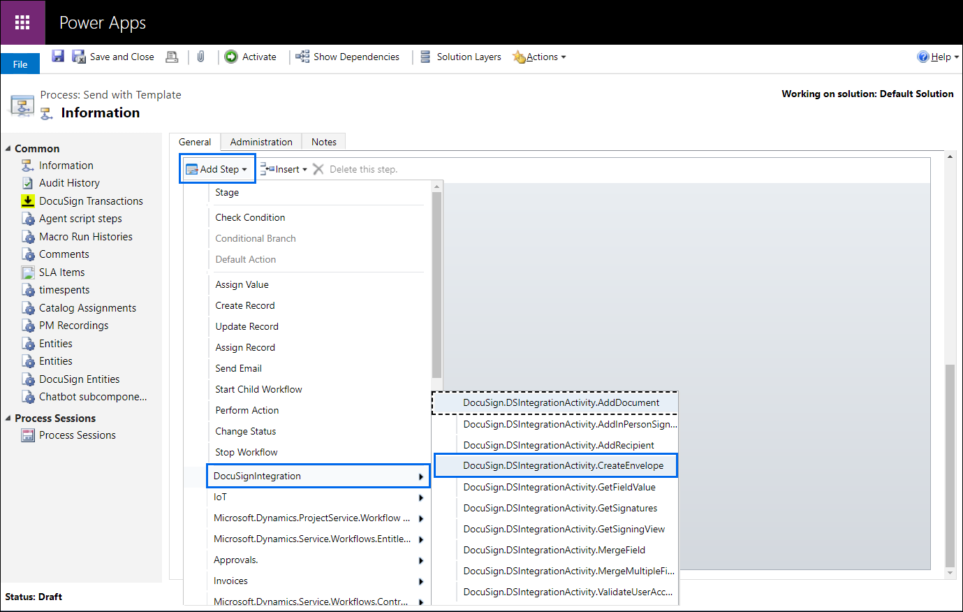 Add Custom Buttons to Send Documents with a Template