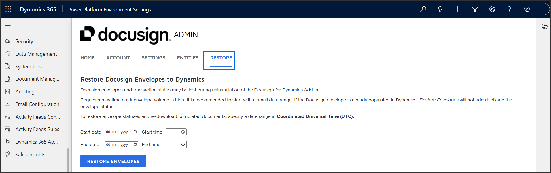 Recover Documents Using Restore Docusign Envelopes to Dynamics (for ...