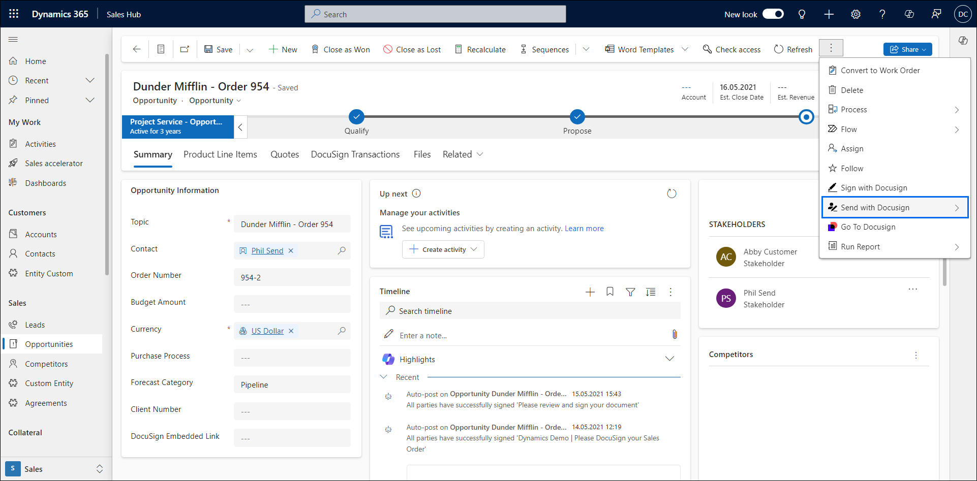 Send an Envelope for Signature