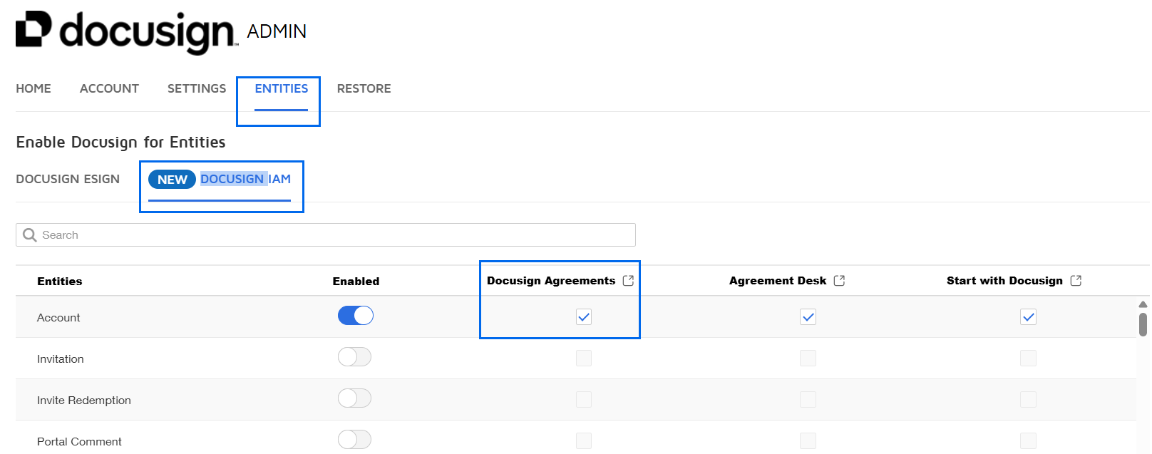 Enable Docusign Agreements to Access Docusign Agreement Manager in ...