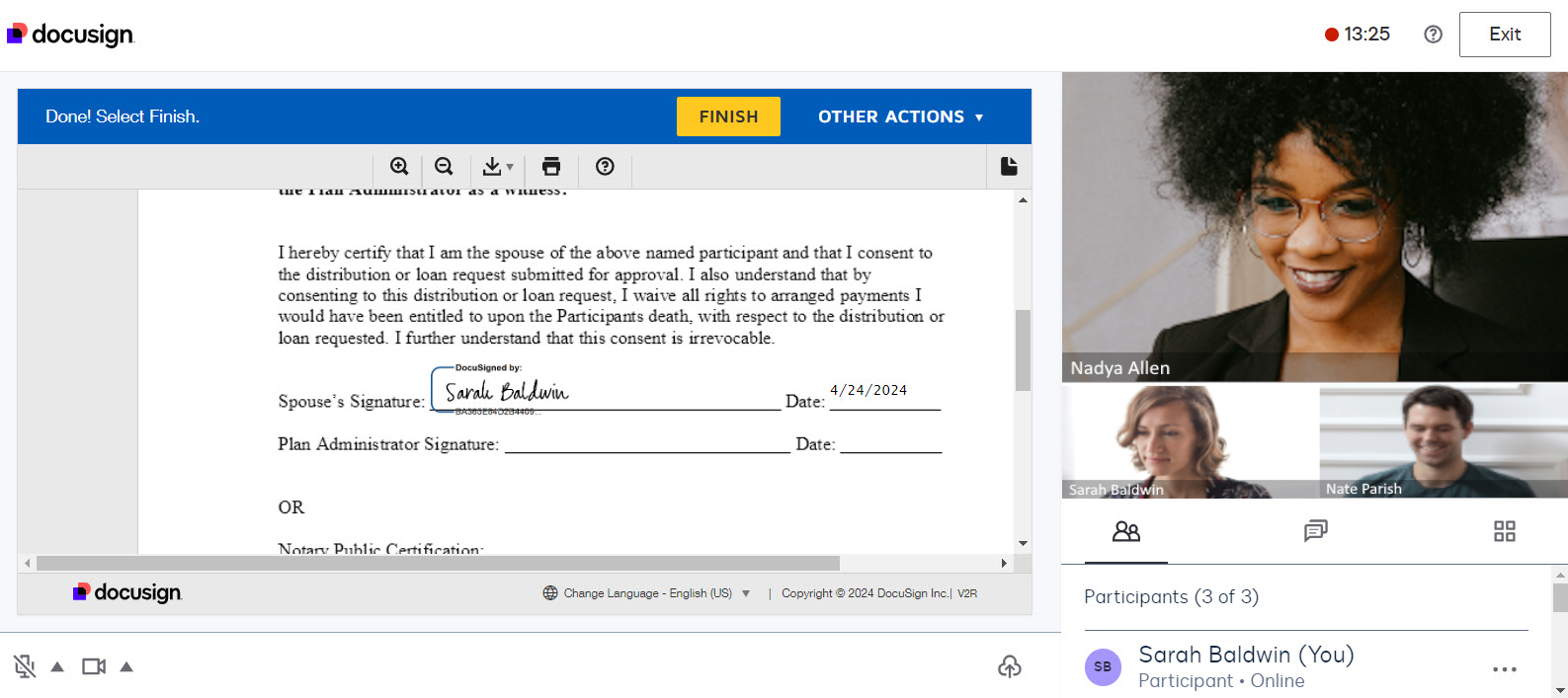 Sign with Remote Notarization, Step 4: Sign the Documents