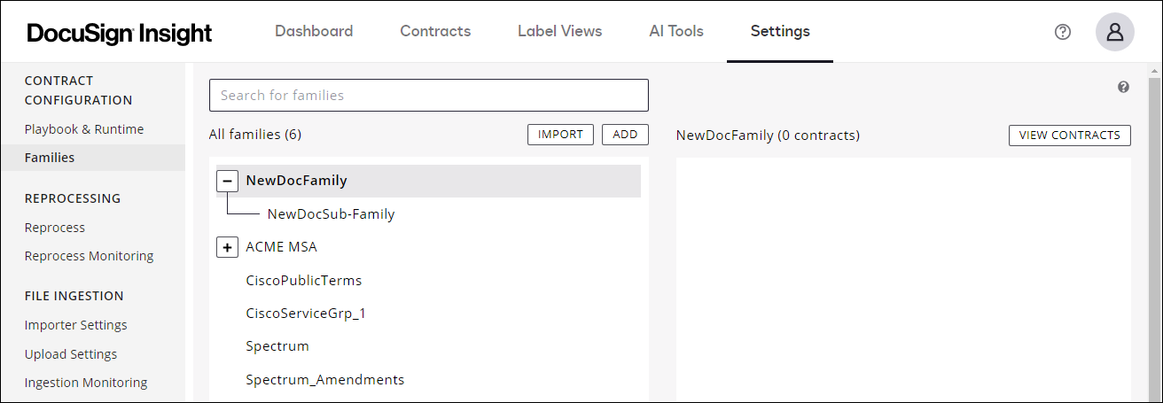 Creating Document Families & Sub-Families