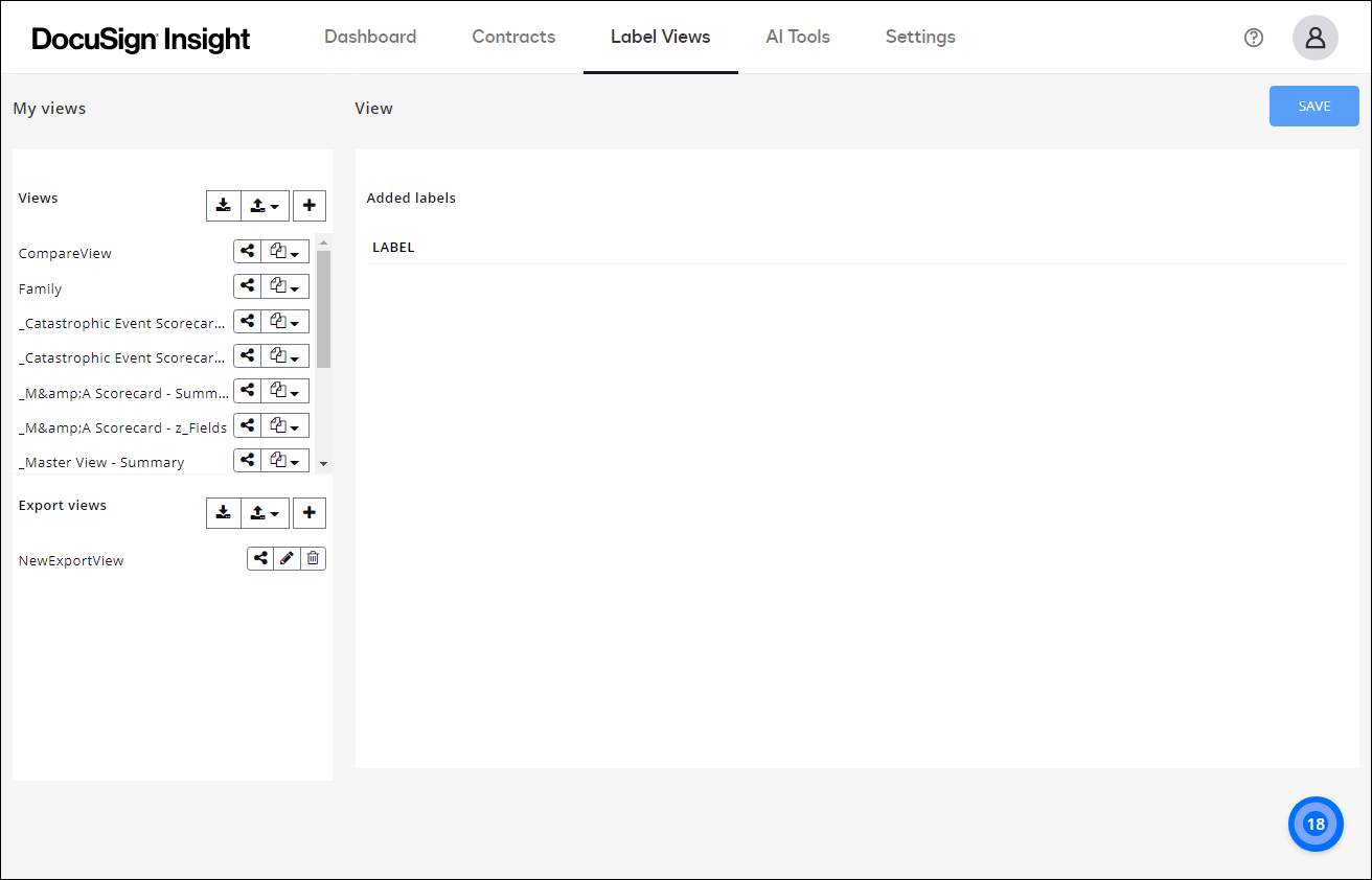 Label Views - Export Views Overview